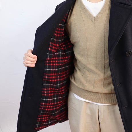 Italian Navy Wool Pea Coat 90s