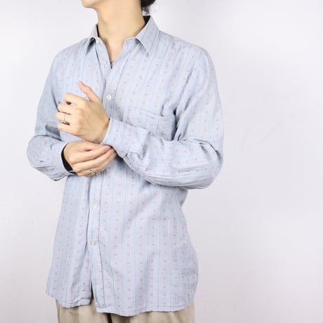 Swiss Stripe Design Shirt 1980s