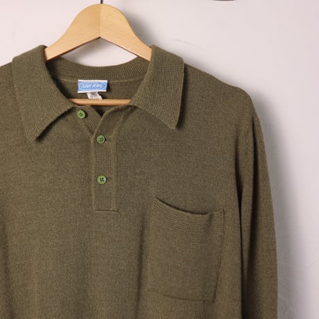 Blue Mag / 1980s Italian Wool Knit Polo Shirt