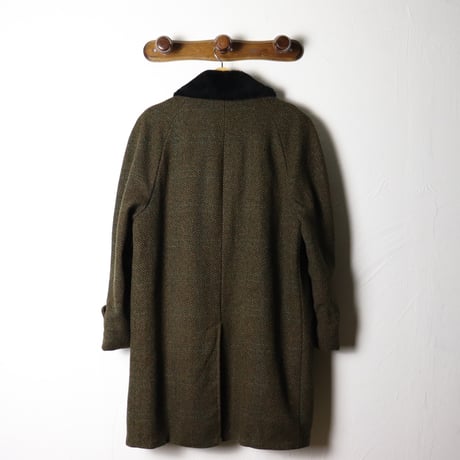 Irish Tweed Fur Collar Overcoat 1970s