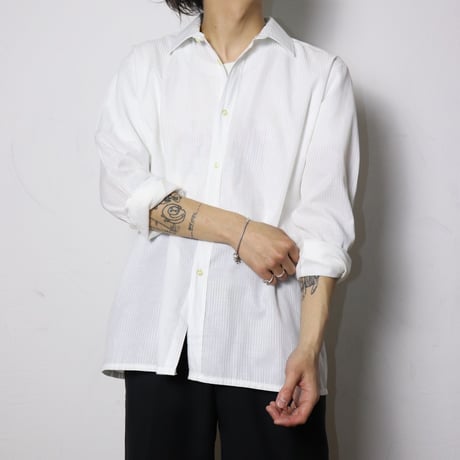French White Stripe Shirt 1990s