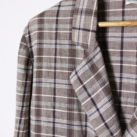 French Linen Blend Check Jacket 1980s