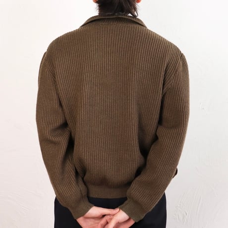 Suede-Patch Knit Blouson 80s