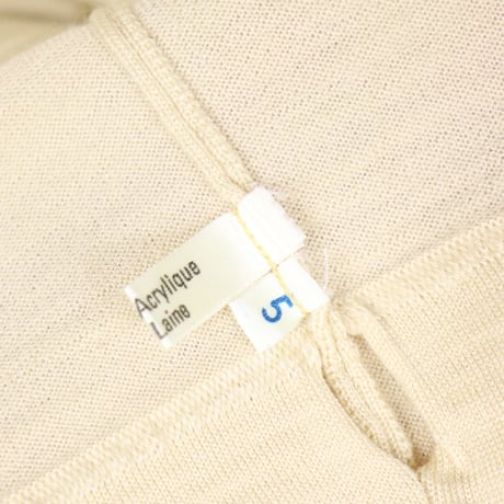 "Clairmaille" V-Neck Acryl Knit Sweater 1980s