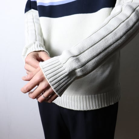 Lacoste Border Cotton Turtleneck Knit 1990s