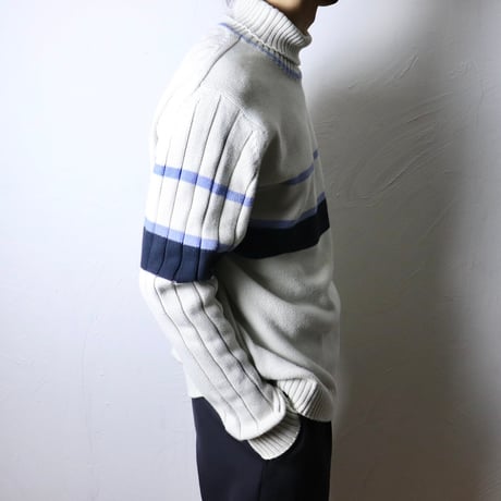 Lacoste Border Cotton Turtleneck Knit 1990s