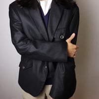 DE BLASIO / 1990s Italian Design Black Tailored Jacket