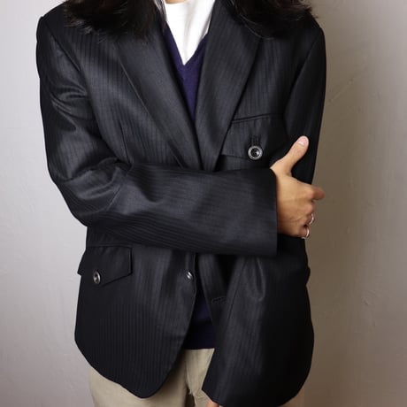 DE BLASIO / 1990s Italian Design Black Tailored Jacket