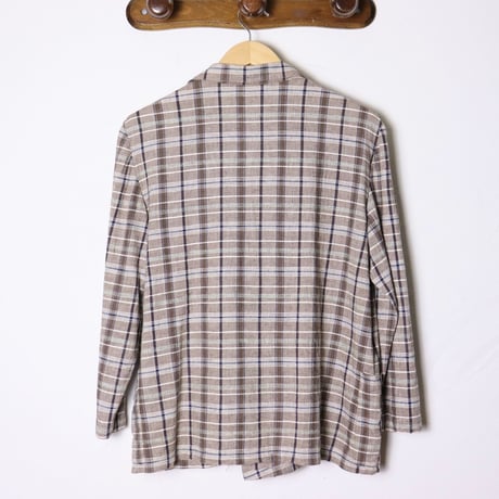 French Linen Blend Check Jacket 1980s
