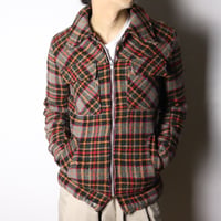 French Plaid Wool Zip Jacket 1970s