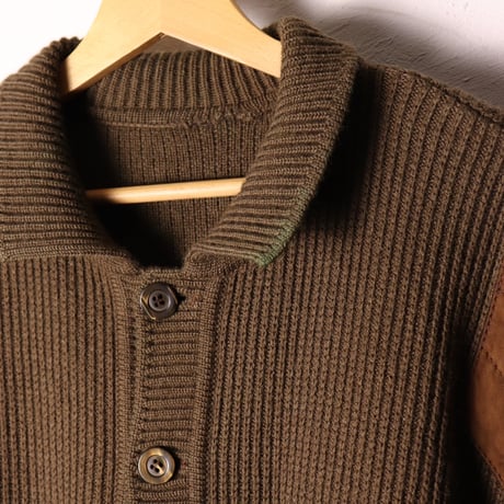 Suede-Patch Knit Blouson 80s