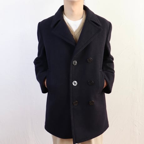 Italian Navy Wool Pea Coat 90s
