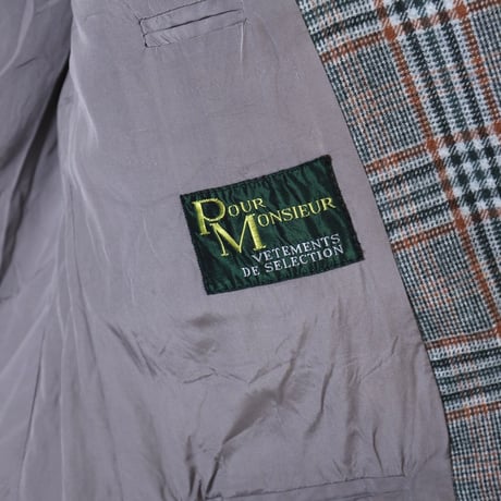 Pour Monsieur / 1970s French Glen Check Wool Jacket