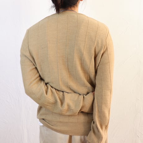 Maglieria Luisa / 1980s Italian Beige Wool V-Neck Knit