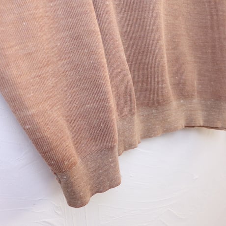 French Beige Wool Polo Knit 70s