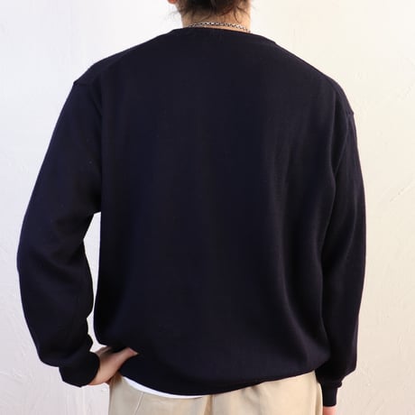 Navigare / 1990s Italian Navy Wool V-Neck Knit