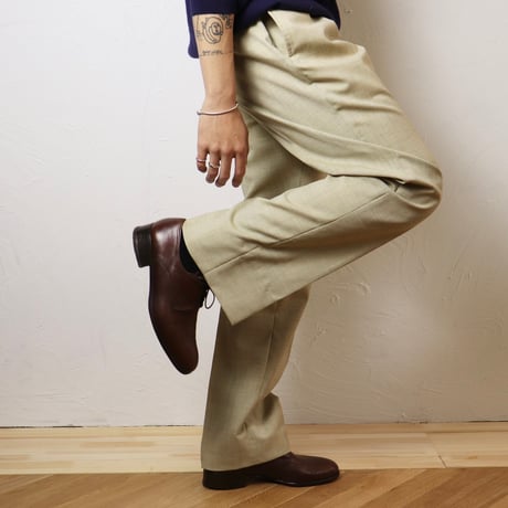 European Trousers / 1970s–1980s Light Beige Wool Blend