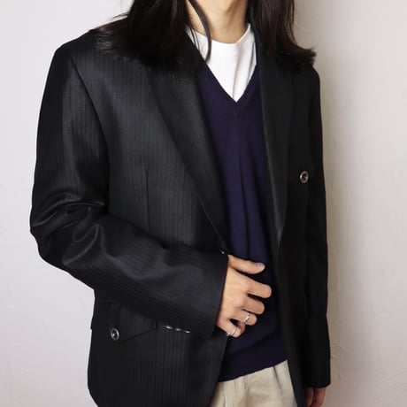 DE BLASIO / 1990s Italian Design Black Tailored Jacket