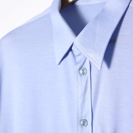 Trevira Fabric Light Blue Knit Shirt 1980s–