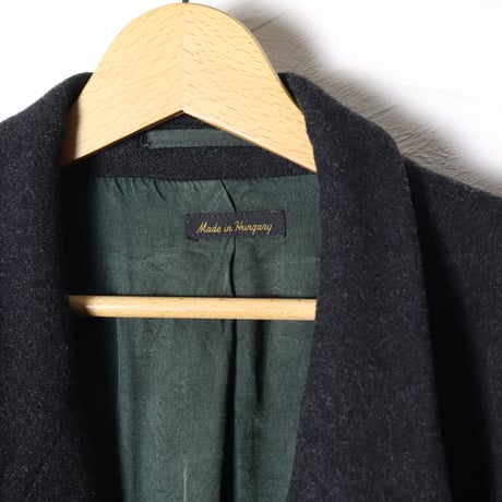 Black Wool Coat “Made in Hungary” 1980s