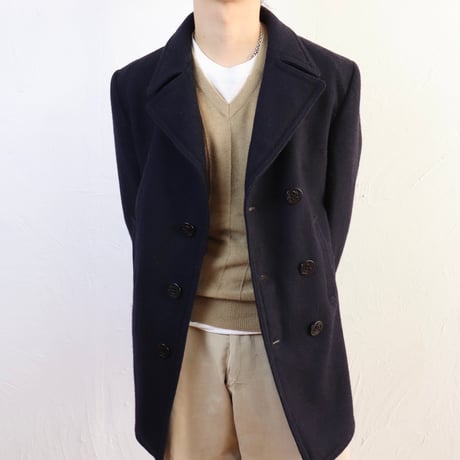 Italian Navy Wool Pea Coat 90s