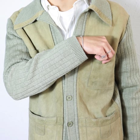 Antilope Suede × Knit Cardigan Jacket 1970s