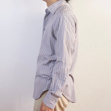 ROSSI Camiceria / 1990s Italian Stripe Cotton Shirt