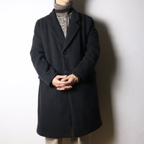 Black Wool Coat “Made in Hungary” 1980s
