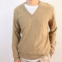 Maglieria Luisa / 1980s Italian Beige Wool V-Neck Knit