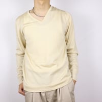 "Clairmaille" V-Neck Acryl Knit Sweater 1980s