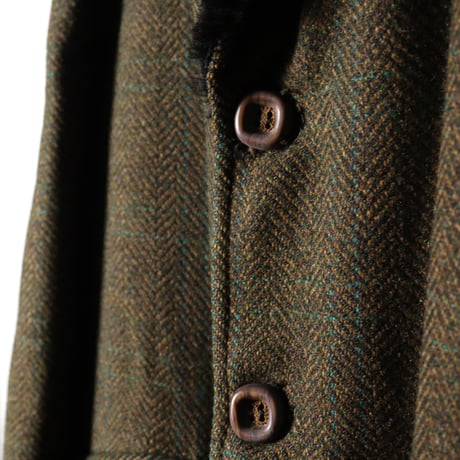 Irish Tweed Fur Collar Overcoat 1970s