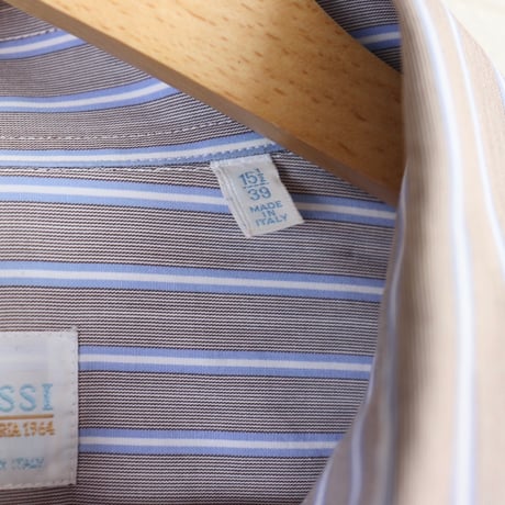ROSSI Camiceria / 1990s Italian Stripe Cotton Shirt