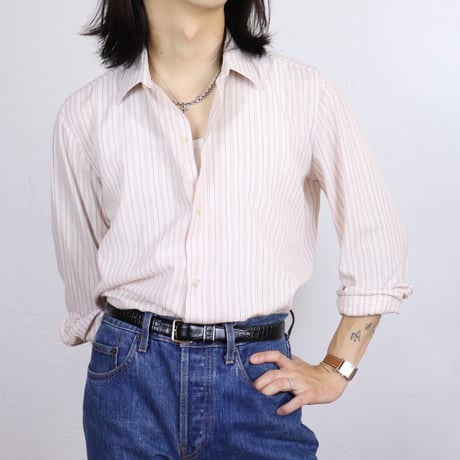 French Multi Stripe Dress Shirt 1980s
