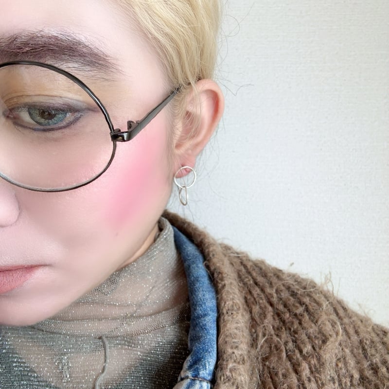 2重丸片耳ピアスユニセックス | handmade accessory shop eriment