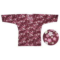 鯉口シャツ（大人・男女兼用）【エンジ地に桜】5797