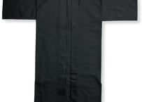 無地カラーロング法被【黒】大人用フリー [6107]