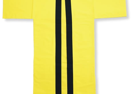 無地カラーロング法被【黄色】大人用フリー [6106]