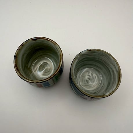 描き陶器 お猪口ペア（直径5cm／高さ5cm）
