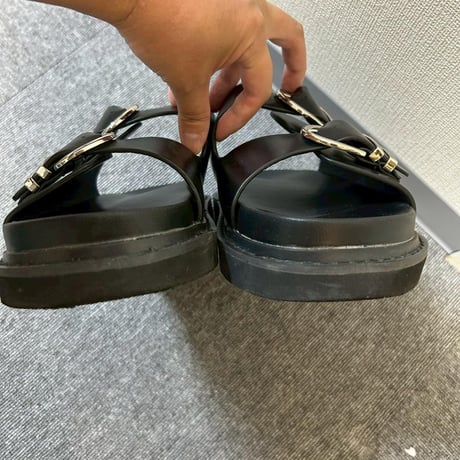 HARE ダブルバックルサンダル ブラック