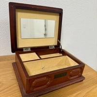 木製ジュエリーボックス 鏡付き 花柄 sankyo Musicale