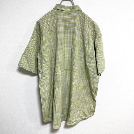 コロンビア　columbia チェックシャツ　ライトグリーン　XL 古着