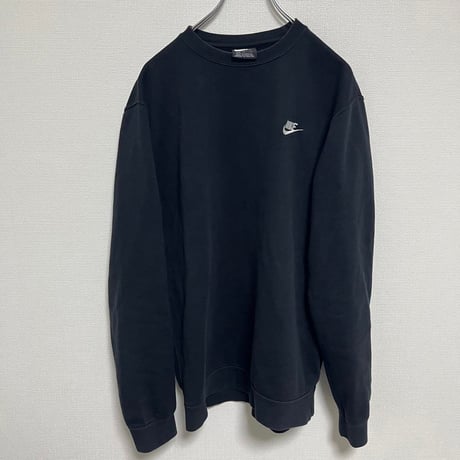 NIKE ナイキ　刺繍ロゴ　スウェット　ワンポイント　ブラック　L 古着