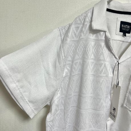 タグ付き XL MALIBU BEACH CLUB アロハシャツ ホワイト