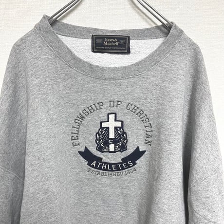 ヴィンテージ　刺繍スウェット　キリスト　jones&mitchell 古着