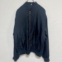 ジャンパー ブルゾン シルク ポリエステル製 ブラック 黒 M