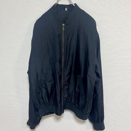 ジャンパー ブルゾン シルク ポリエステル製 ブラック 黒 M