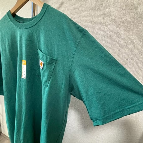 【新品タグ付】カーハート K87 ポケットTシャツ 緑 XL TALL ゆるだぼ