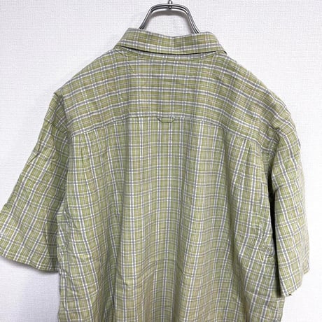 コロンビア　columbia チェックシャツ　ライトグリーン　XL 古着
