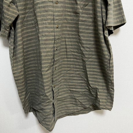 L.L.bean ボタンダウンボーダーシャツ　半袖　古着