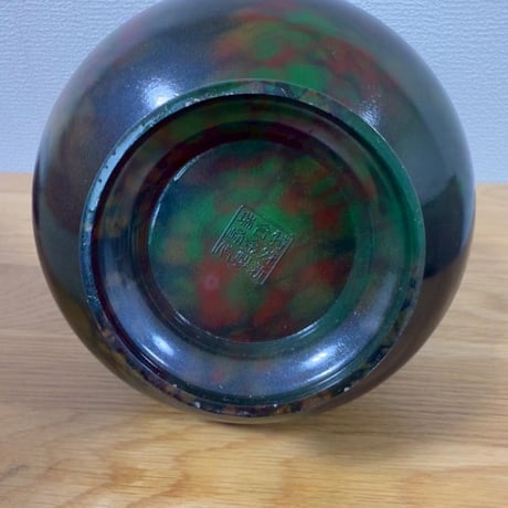 伝統工芸品 漆器 花瓶孔雀模様 壺 花瓶 置物 アンティーク